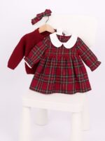 WD1710 (فستان كاروهات كلاسيكي (ثلاث قطع