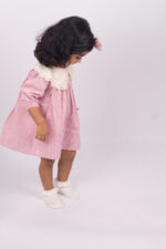 WD1545 بدلة مواليد بياقة دانتيل – وردي - Image 8