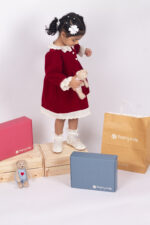 WD4143 طقم مخمل أحمر بدانتيل – فستان ورومبر - Image 2