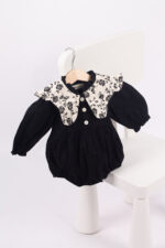 WD4095 طقم فستان ورومبر "بلاك فلورال كول" – للبنات - Image 2