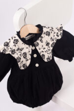 WD4095 طقم فستان ورومبر "بلاك فلورال كول" – للبنات - Image 3