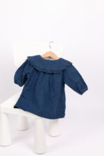 WD4455 فستان دنيم بياقة كشكش - Image 4