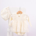 WD4465 طقم بيبي سكّري مطرّز مع قبعة