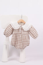 WD1562 رومبر كارو بياقة دانتيل – بيج - Image 3