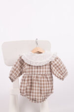 WD1562 رومبر كارو بياقة دانتيل – بيج - Image 7