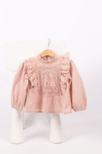 WD4381 فستان وردي بكشكش دانتيل - Image 13