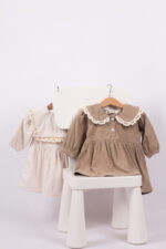 WD1673 فستان كوردروي بياقة دانتيل - Image 3