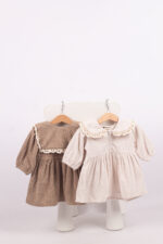 WD1673 فستان كوردروي بياقة دانتيل - Image 7