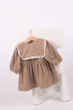 WD1673 فستان كوردروي بياقة دانتيل - Image 12