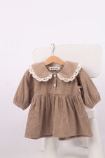 WD1673 فستان كوردروي بياقة دانتيل - Image 15