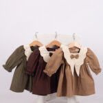 WD261 فستان قطن بياقة كبيرة وفراشة