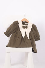 WD261 فستان قطن بياقة كبيرة وفراشة - Image 7