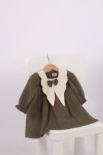 WD261 فستان قطن بياقة كبيرة وفراشة - Image 16