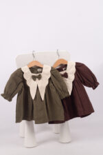 WD261 فستان قطن بياقة كبيرة وفراشة - Image 24