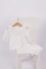 WD4432 طقم فستان دانتيل مع شورت – أبيض / وردي - Image 21