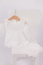 WD4432 طقم فستان دانتيل مع شورت – أبيض / وردي - Image 22