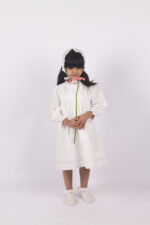 WD3987 فستان وقطعة بيبي كلاسيكية باللون الأبيض – Classic White Set - Image 3