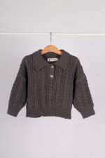 WD4270 سويتر أطفال شتوي مضلع – رمادي غامق - Image 8