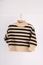 WD1233 بلوفر شتوي مخطط ياقة عالية – كلاسيك - Image 13