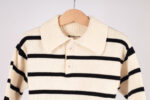 WD1336 كنزة مخططة بياقة كبيرة – Striped Wide-Collar Knit - Image 5