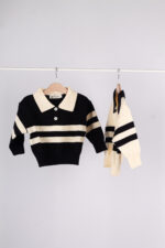 WD1152 بلوزة مخططة بياقة كلاسيكية – Striped Classic Collar Knit - Image 8