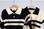 WD1152 بلوزة مخططة بياقة كلاسيكية – Striped Classic Collar Knit - Image 9