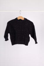 WD4112 Knitted Black Speckle Sweater – كنزة شتوية سوداء مرقّطة - Image 2