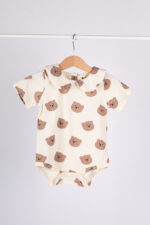 22364 رومبر أطفال بطبعة دببة + ياقة دائرية – أوف وايت