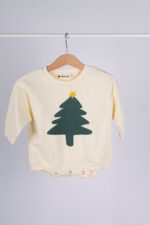 WD3693 رومبر أطفال بطبعة شجرة – أوف وايت