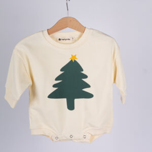 WD3693 رومبر أطفال بطبعة شجرة – أوف وايت