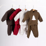 WD3692 طقم شتوي للأطفال مع هودي – خامة فلفت دافئة