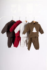 WD3692 طقم شتوي للأطفال مع هودي – خامة فلفت دافئة