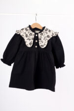 WD4095 طقم فستان ورومبر "بلاك فلورال كول" – للبنات - Image 9