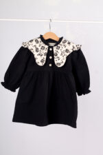 WD4095 طقم فستان ورومبر "بلاك فلورال كول" – للبنات - Image 10