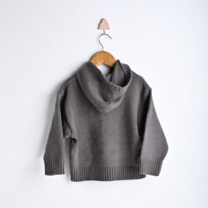 WD2531 هودي محاك بقبعة وجيب أمامي