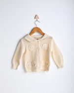 83376 كارديغان محاك بخياطة زهور بارزة