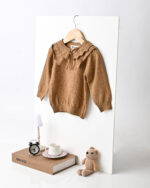 WD3843 بلوزة محاك بكشكش وربطة عنق - Image 2