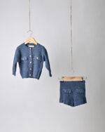 WD3572 طقم محاك كارديغان وتنورة بتفاصيل جيوب