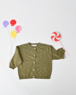 WD2162 كارديغان محاك سادة بأزرار أمامية - Image 3