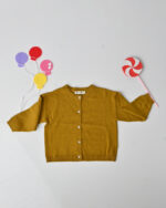 WD2162 كارديغان محاك سادة بأزرار أمامية - Image 4