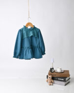 2035 بلوزة تطريز ناعم بأكمام طويلة