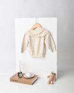 WD3843 بلوزة محاك بكشكش وربطة عنق - Image 6